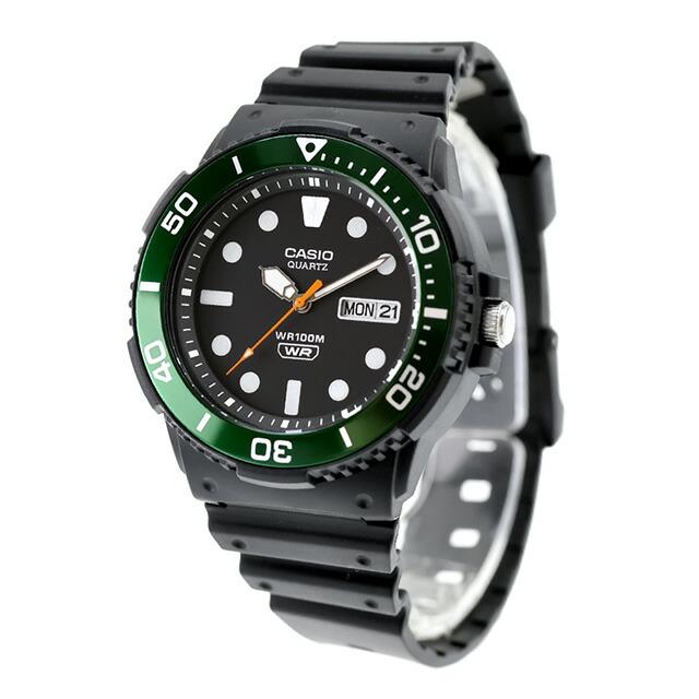 230H-1E3V Reloj Casio Hombre Correa Caucho Negro Bisel Verde - Vista trasera