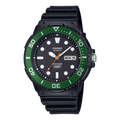 230H-1E3V Reloj Casio Hombre Correa Caucho Negro Bisel Verde - Reloj original en Guatemala