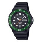 230H-1E3V Reloj Casio Hombre Correa Caucho Negro Bisel Verde - Reloj original en Guatemala