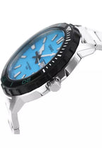 125D Reloj Casio Hombre Correa de Acero Esfera Turquesa - Detalle de esfera