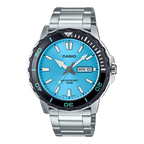 125D Reloj Casio Hombre Correa de Acero Esfera Turquesa - Reloj original en Guatemala