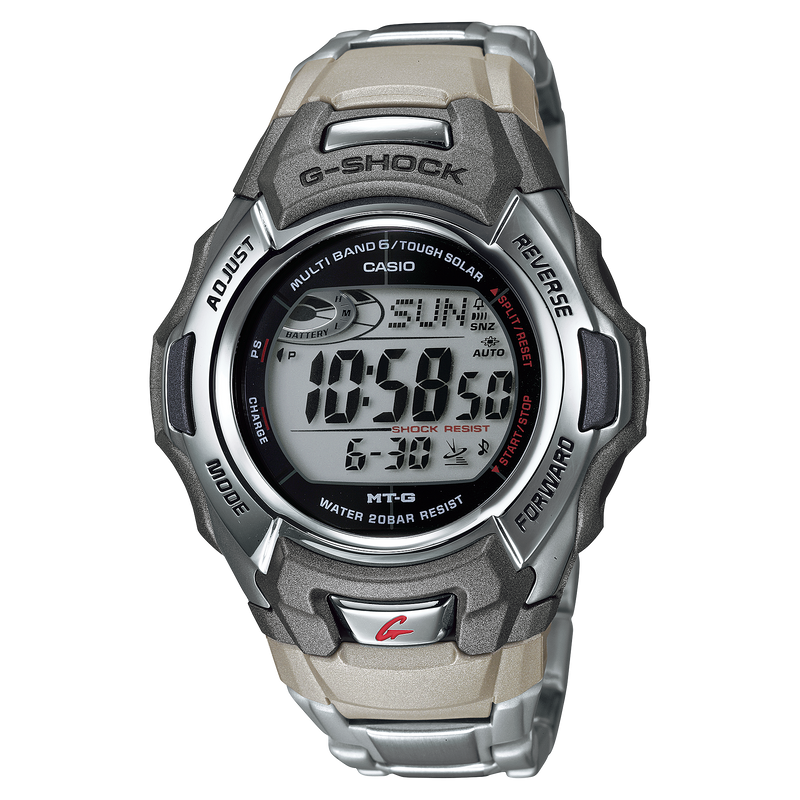 MTG-M900DA-8CF Reloj G-Shock de hombre pulsera de resina plateada