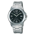 1215A Reloj Casio Hombre Correa de Acero Esfera Negra - Reloj original en Guatemala