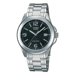 MTP-1215A Reloj Casio Hombre Correa de Acero Esfera Negra