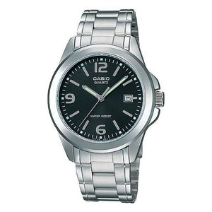 MTP-1215A-1A Reloj Casio Hombre Correa de Acero Esfera Negra
