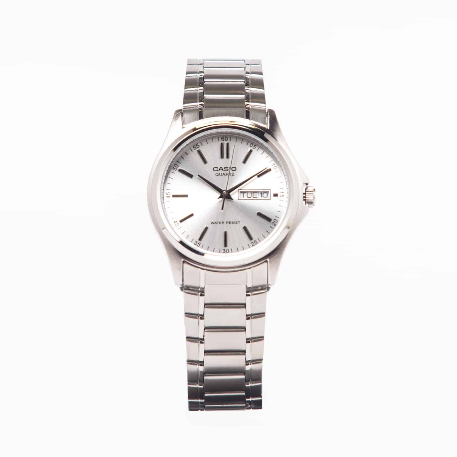 1239D Reloj Casio Hombre Correa de Acero Plateado - Vista trasera
