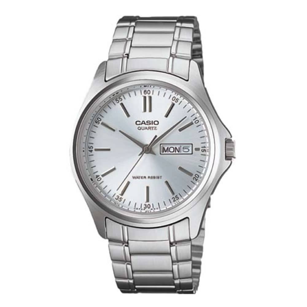 1239D Reloj Casio Hombre Correa de Acero Plateado - Reloj original en Guatemala