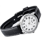 1303L Reloj Casio Hombre Correa Cuero Negra Esfera - Detalle de esfera