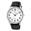 1303L Reloj Casio Hombre Correa Cuero Negra Esfera - Reloj original en Guatemala