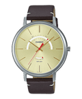 B105L Reloj Casio Hombre Correa Cuero Esfera Dorada - Reloj original en Guatemala