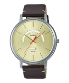 B105L Reloj Casio Hombre Correa Cuero Esfera Dorada - Reloj original en Guatemala