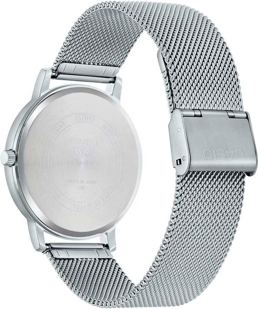 B120M Reloj Casio Hombre Malla de Acero Esfera Azul - Detalle de esfera