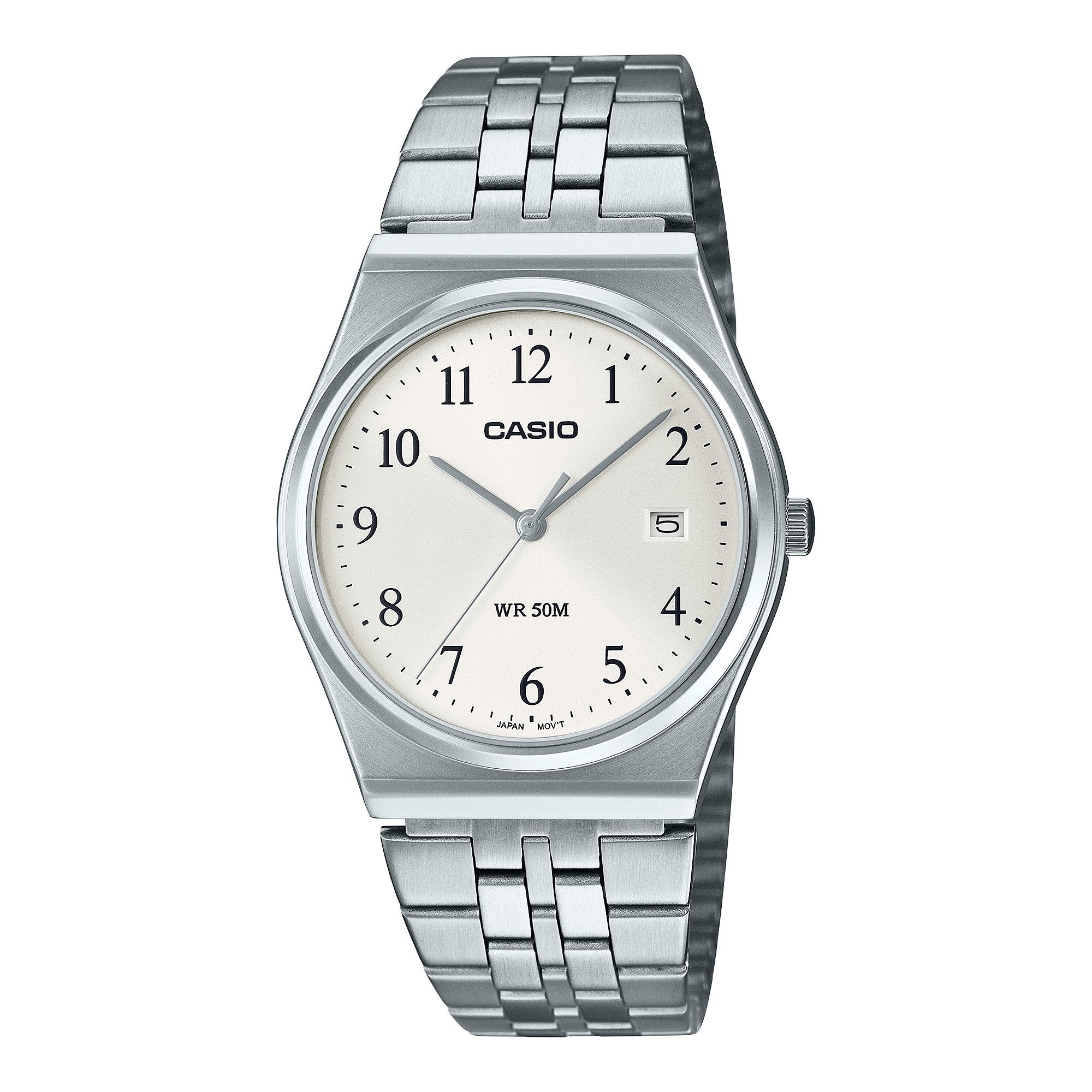 B145D Reloj Casio Hombre Correa de Acero Plateado - Reloj original en Guatemala