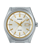 B180D Reloj Casio Hombre Correa de Acero Esfera Plateada - Detalle de esfera