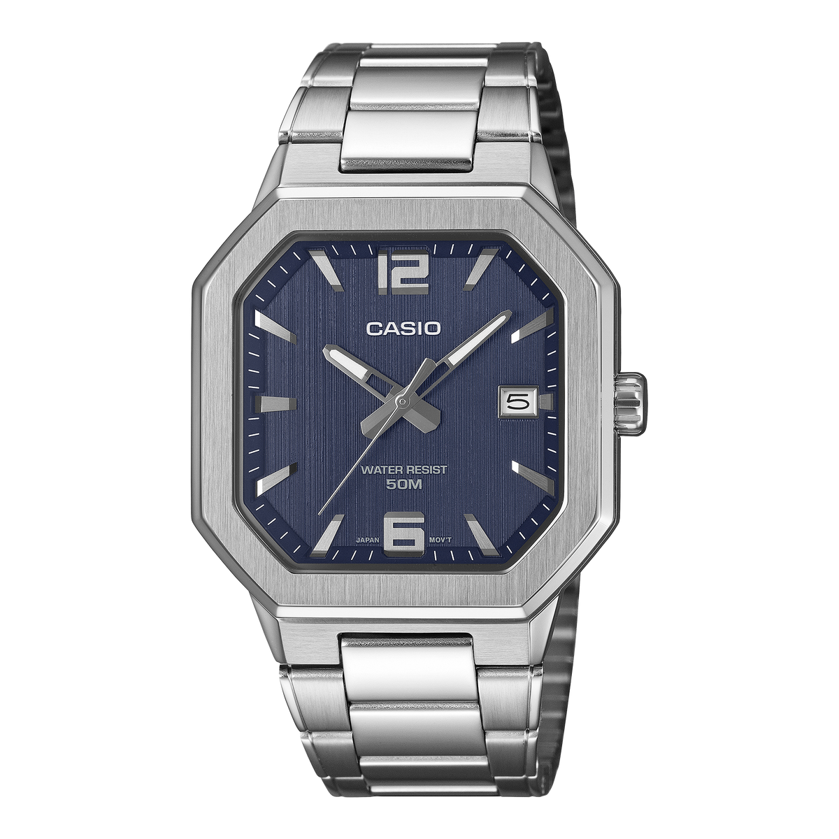 MTP-B195D-2AV Reloj Casio de caballero pulsera de metal plateado