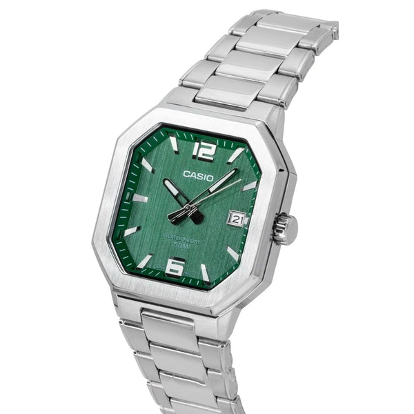 MTP-B195D-3AV Reloj Casio de hombre banda de metal plateado