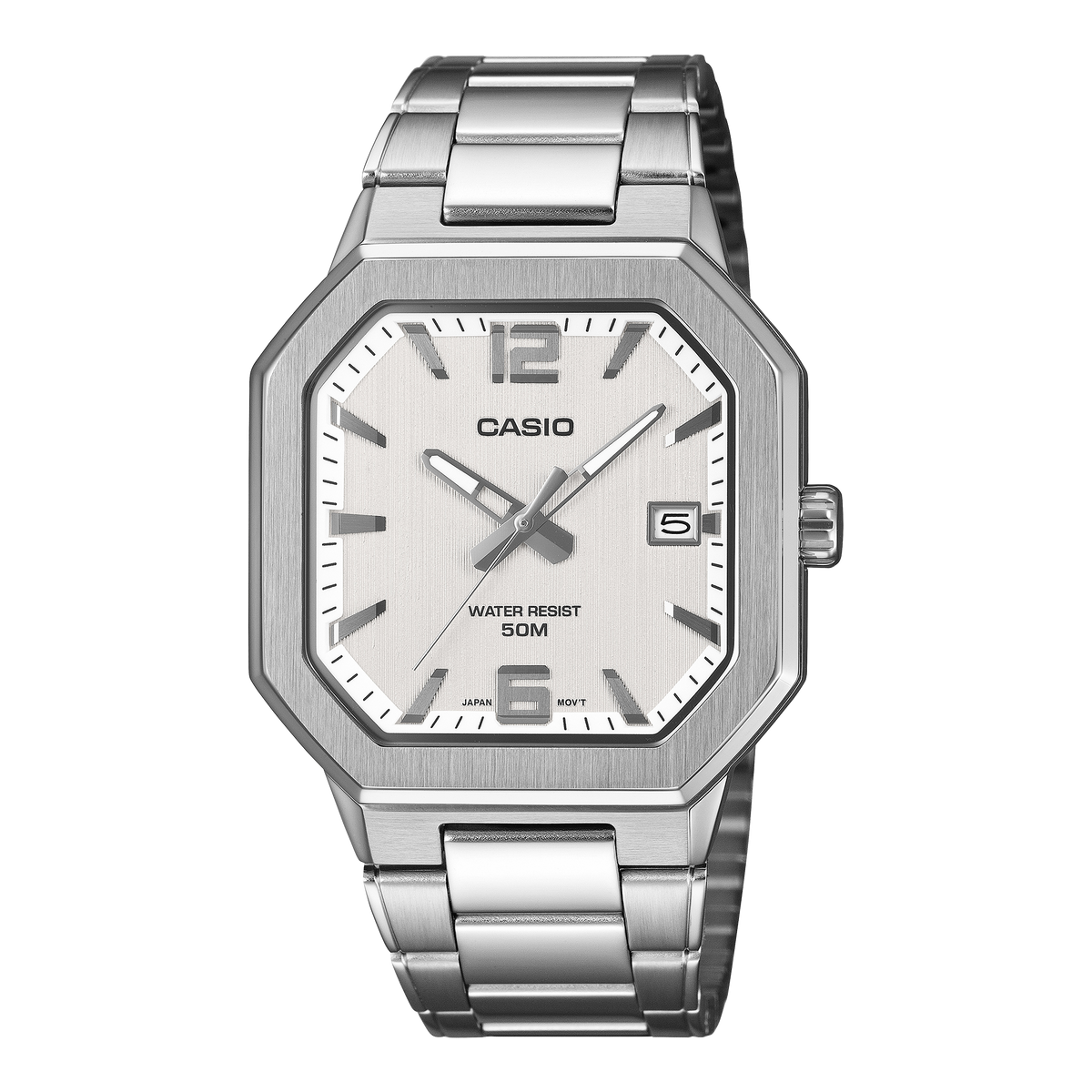 MTP-B195D-7AV Reloj Casio de caballero pulsera de acero inoxidable plateado