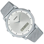 B200M Reloj Casio Hombre Correa Malla de Acero Plateado - Vista lateral