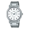 E335D Reloj Casio Hombre Correa Acero Esfera Blanca - Reloj original en Guatemala
