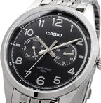 E340D Reloj Casio Hombre Correa Acero Esfera Negra - Vista trasera