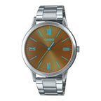 E600D Reloj Casio Hombre Correa de Acero Esfera Marrón - Reloj original en Guatemala