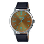 E600L Reloj Casio Hombre Correa Cuero Negra Esfera - Reloj original en Guatemala