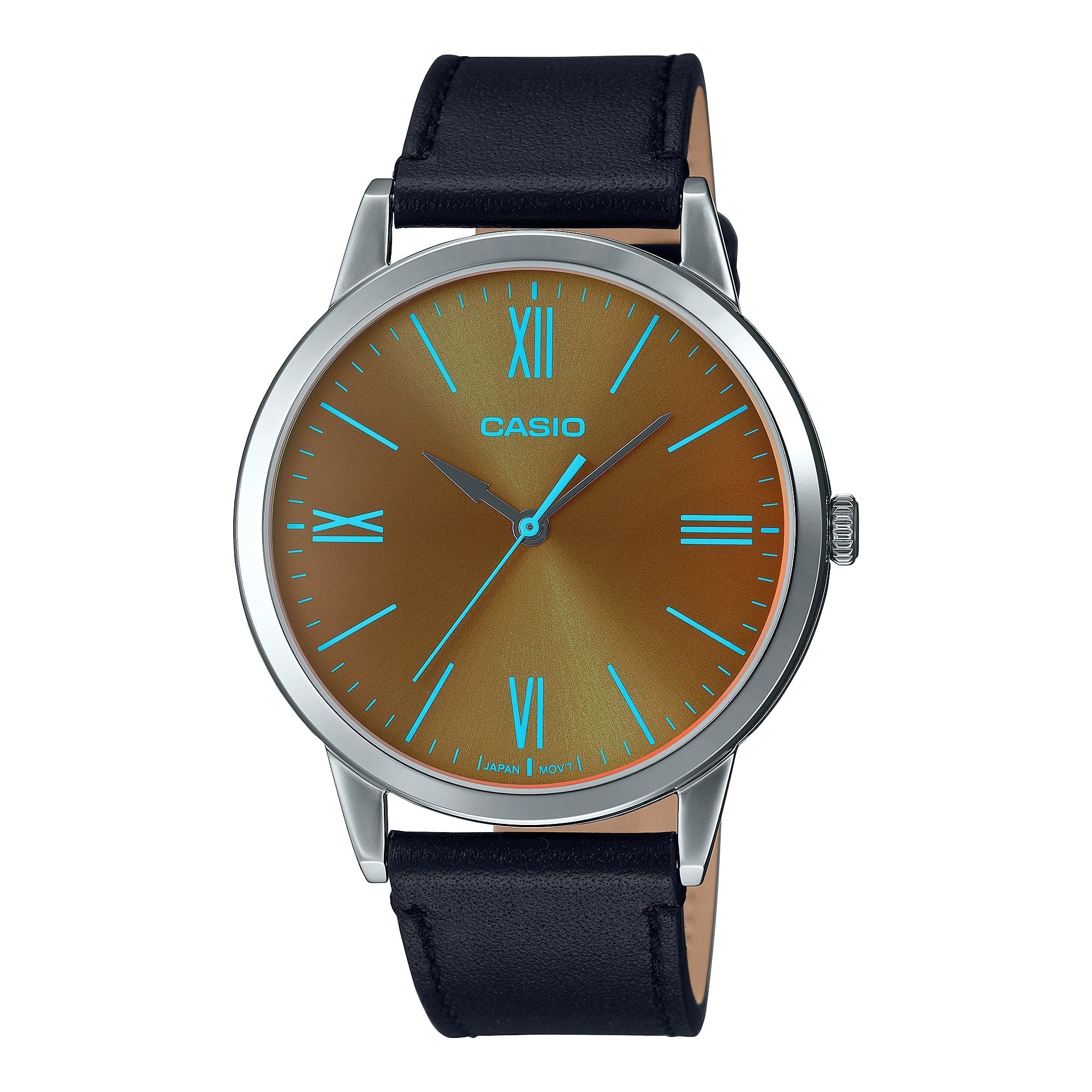 E600L Reloj Casio Hombre Correa Cuero Negra Esfera - Reloj original en Guatemala