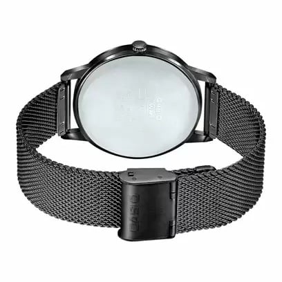 E600MB Reloj Casio Mujer Malla Acero Negra Esfera Rosa - Detalle de esfera
