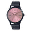 MTP-E600MB Reloj Casio Mujer Malla Acero Negra Esfera Rosa
