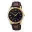 MTP-V001GL Reloj Casio Hombre Caja Dorada Correa de Cuero