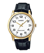MTP-V001GL Reloj Casio Hombre Correa de Cuero Negro Caja