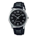 V001L Reloj Casio Clásico Hombre Correa de Cuero Negro - Reloj original en Guatemala