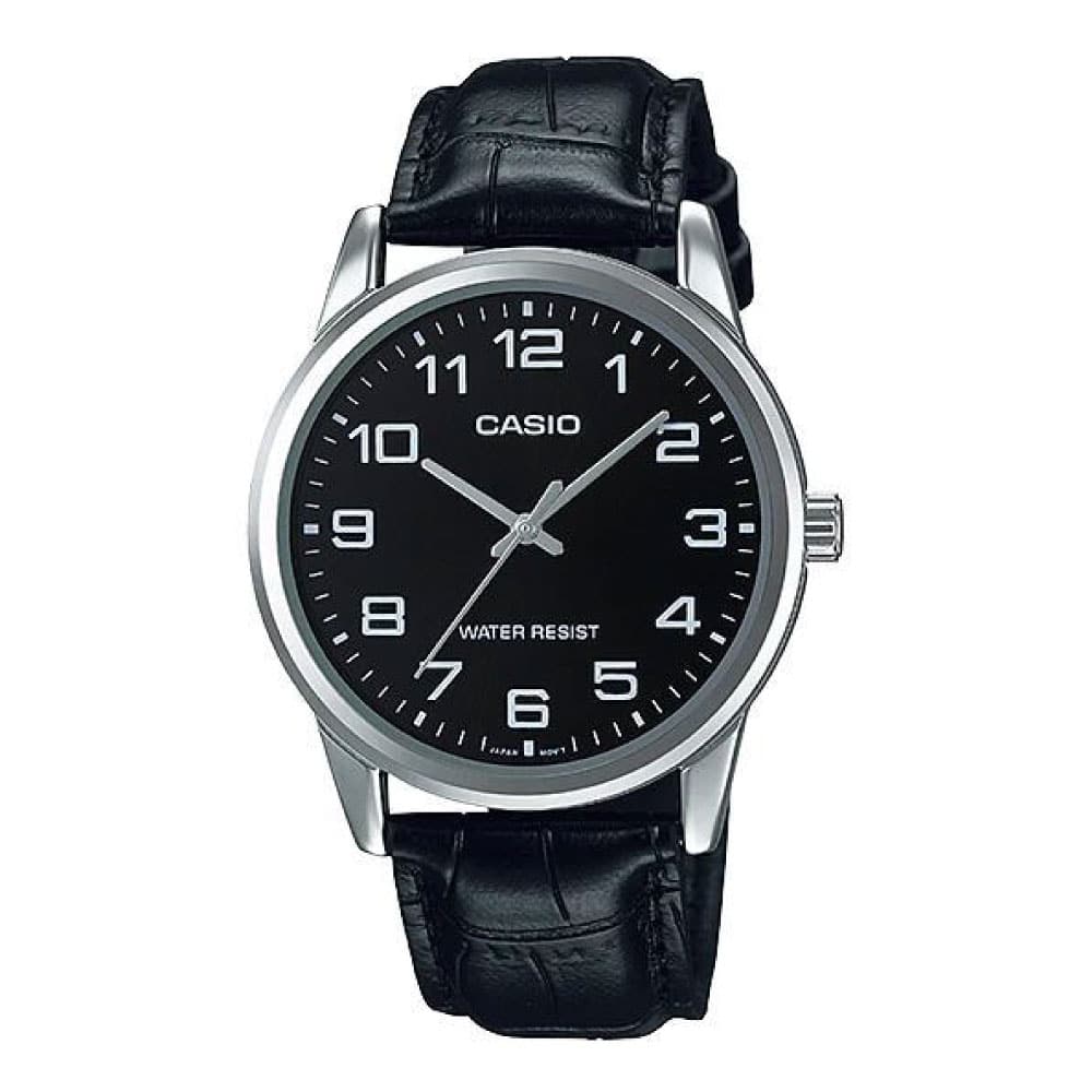 V001L Reloj Casio Clásico Hombre Correa de Cuero Negro - Reloj original en Guatemala