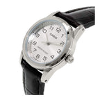 V001L Reloj Casio Hombre Correa Cuero Negra Esfera Plata - Detalle de esfera
