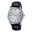 MTP-V001L Reloj Casio Hombre Correa Cuero Negra Esfera Plata