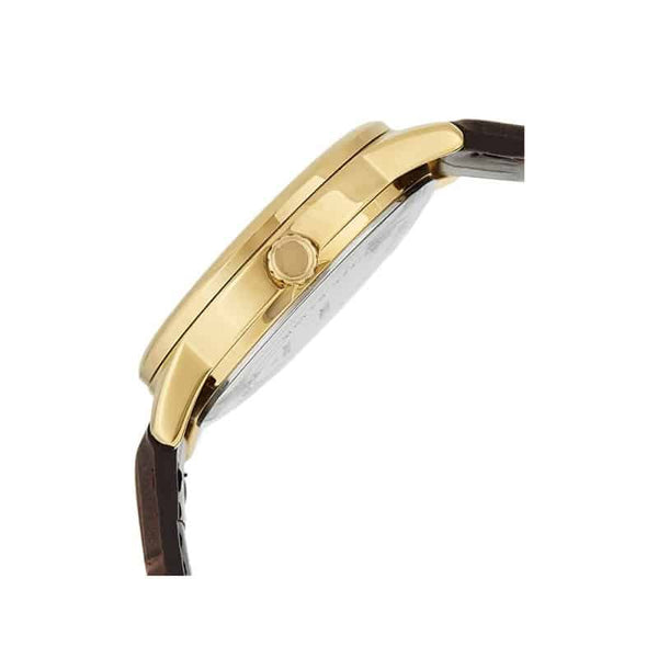 V002GL Reloj Casio Clásico Hombre Dorado Correa de Cuero - Vista lateral