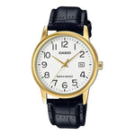 MTP-V002GL Reloj Casio Hombre Correa de Cuero Negro Caja