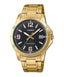 MTP-V004G Reloj Casio Hombre Acero Dorado Esfera Negra