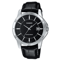 V004L Reloj Casio Hombre Correa de Cuero Negro - Reloj original en Guatemala