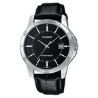 V004L Reloj Casio Hombre Correa de Cuero Negro - Reloj original en Guatemala