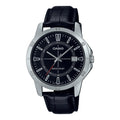 MTP-V004L-1C Reloj Casio para Hombre - Cuero Negro
