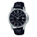 MTP-V004L-1C Reloj Casio para Hombre - Cuero Negro