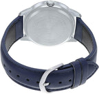 V004L Reloj Casio Hombre Correa de Cuero Azul - Vista trasera
