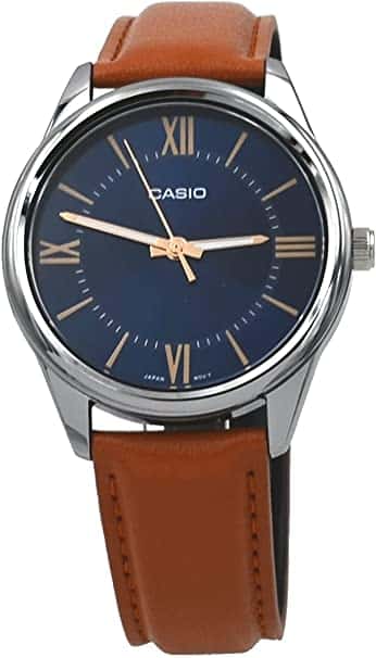 MTP-V005L-2B5 Reloj Casio para Hombre - Cuero Marrón