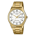 V006G Reloj Casio Clásico Hombre Correa de Acero Dorado - Reloj original en Guatemala