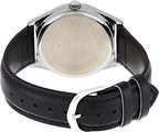V006L Reloj Casio Hombre Correa de Cuero Negro - Detalle de esfera