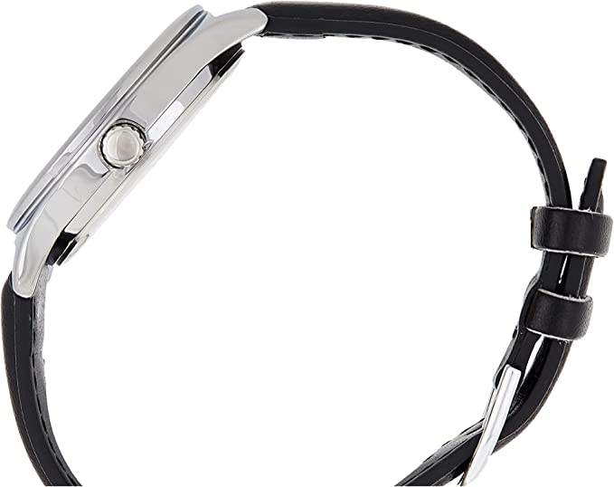 V006L Reloj Casio Hombre Correa de Cuero Negro - Vista trasera