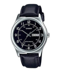 V006L Reloj Casio Hombre Correa de Cuero Negro - Reloj original en Guatemala