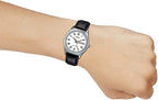 V006L Reloj Casio Hombre Correa de Cuero Negra - Vista lateral