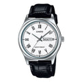 V006L Reloj Casio Hombre Correa de Cuero Negra - Reloj original en Guatemala